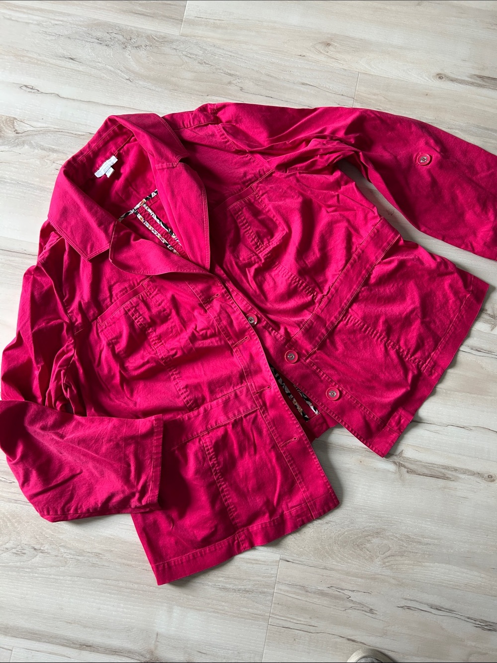 Charter Club Hot Pink Jean Jacket